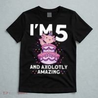 I'm 5 Bday Axolotl Party Cute 5th Birthday  Axolotl  T-Shirt thumb 5