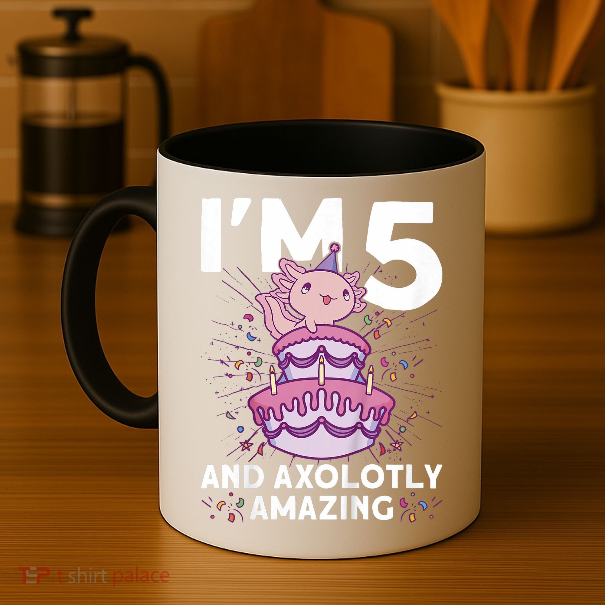 I'm 5 Bday Axolotl Party Cute 5th Birthday  Axolotl  Coffee Mug