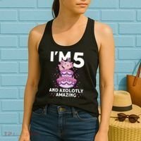 I'm 5 Bday Axolotl Party Cute 5th Birthday  Axolotl  Women's Tank Top thumb 2