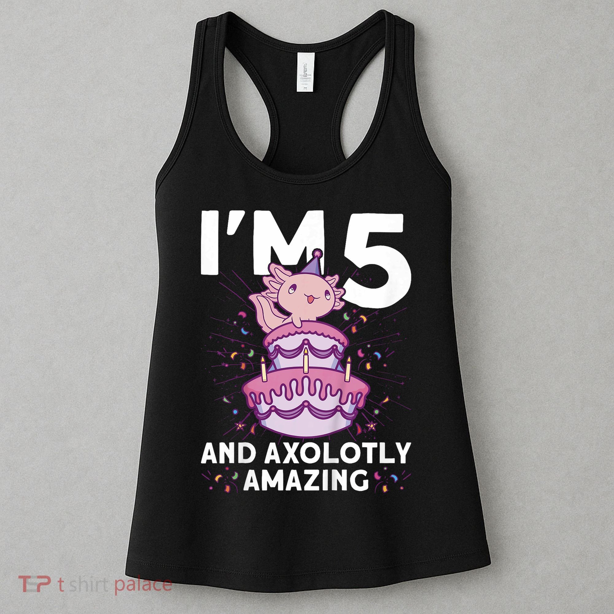 I'm 5 Bday Axolotl Party Cute 5th Birthday  Axolotl  Women's Tank Top