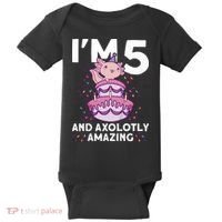 I'm 5 Bday Axolotl Party Cute 5th Birthday  Axolotl  Baby Bodysuit thumb 0