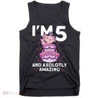 I'm 5 Bday Axolotl Party Cute 5th Birthday  Axolotl  Tank Top thumb 0