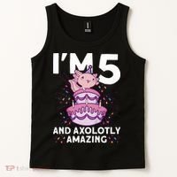 I'm 5 Bday Axolotl Party Cute 5th Birthday  Axolotl  Tank Top thumb 2