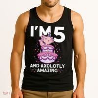 I'm 5 Bday Axolotl Party Cute 5th Birthday  Axolotl  Tank Top thumb 3