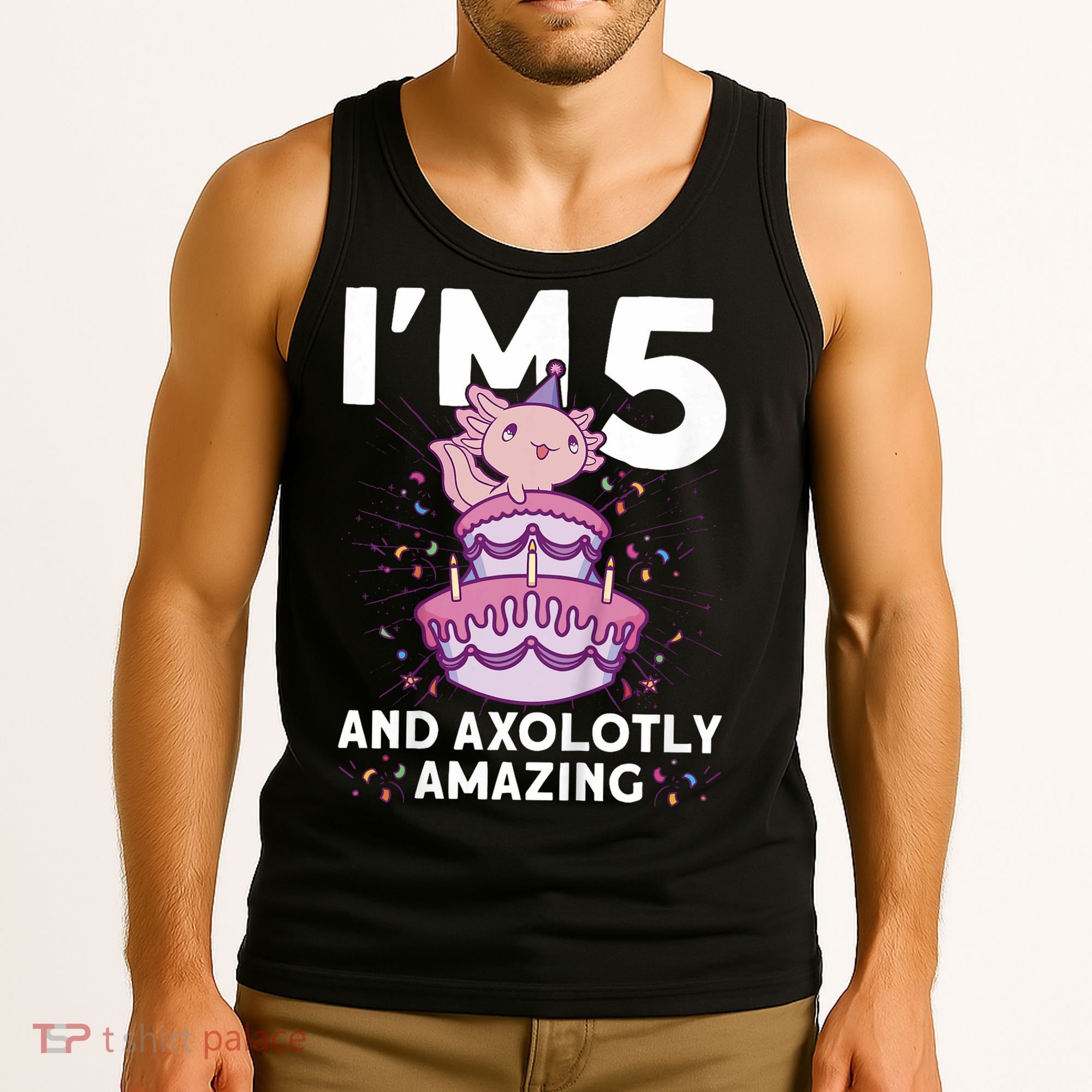 I'm 5 Bday Axolotl Party Cute 5th Birthday  Axolotl  Tank Top