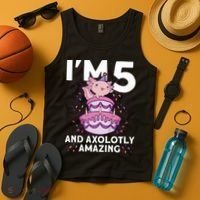 I'm 5 Bday Axolotl Party Cute 5th Birthday  Axolotl  Tank Top thumb 4