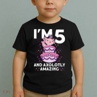 I'm 5 Bday Axolotl Party Cute 5th Birthday  Axolotl  Toddler T-Shirt thumb 2