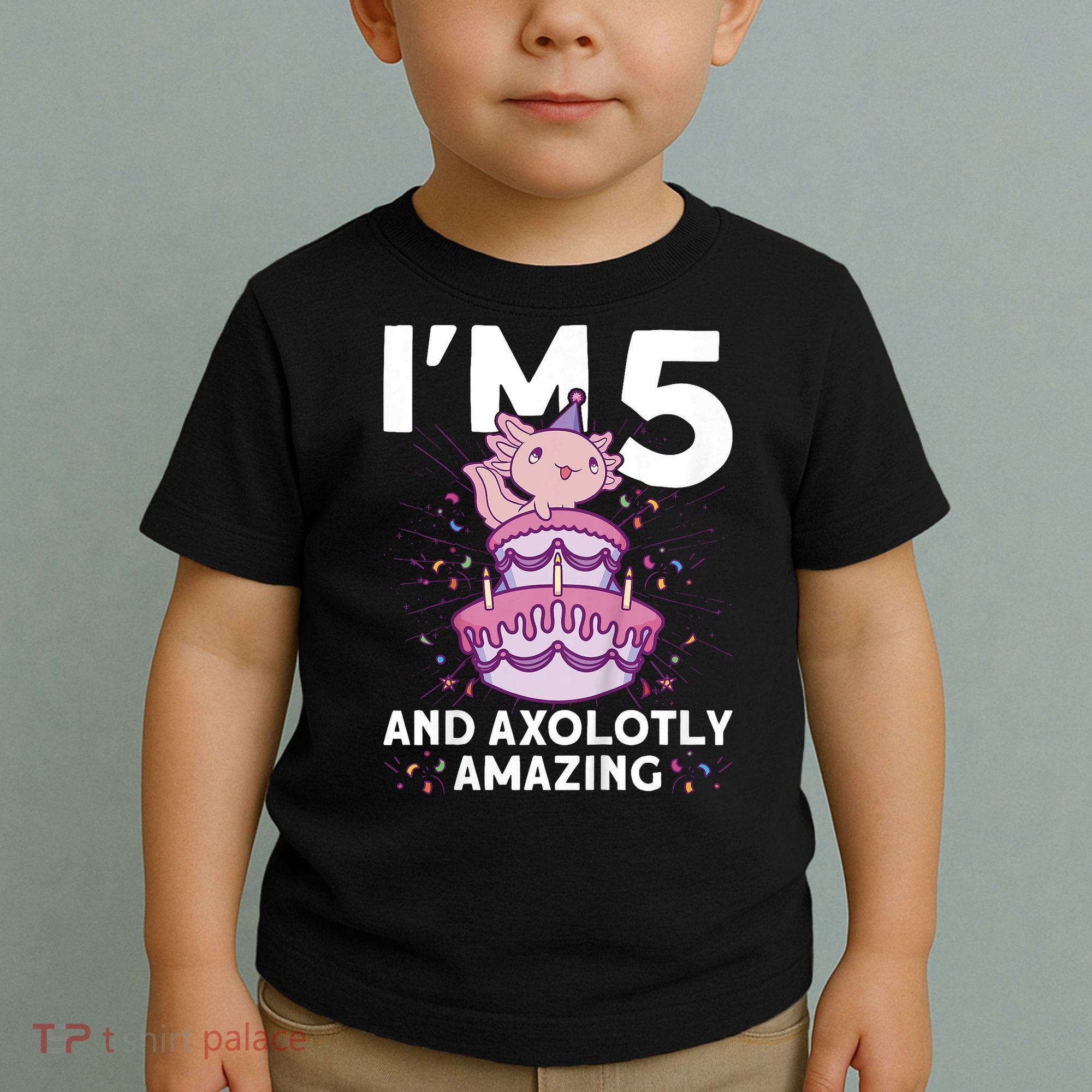 I'm 5 Bday Axolotl Party Cute 5th Birthday  Axolotl  Toddler T-Shirt