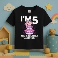 I'm 5 Bday Axolotl Party Cute 5th Birthday  Axolotl  Toddler T-Shirt thumb 3