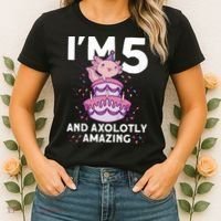 I'm 5 Bday Axolotl Party Cute 5th Birthday  Axolotl  Women's T-Shirt thumb 2