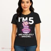 I'm 5 Bday Axolotl Party Cute 5th Birthday  Axolotl  Women's T-Shirt thumb 4