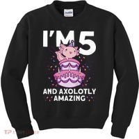 I'm 5 Bday Axolotl Party Cute 5th Birthday  Axolotl  Kids Sweatshirt thumb 0