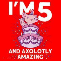 I'm 5 Bday Axolotl Party Cute 5th Birthday  Axolotl  Santa Hat thumb 1