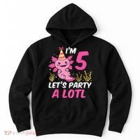 I'm 5 Let's Party A Lotl Axolotl 5th Birthday Axolotl Hoodie thumb 0