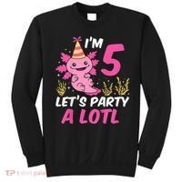 I'm 5 Let's Party A Lotl Axolotl 5th Birthday Axolotl Sweatshirt thumb 0