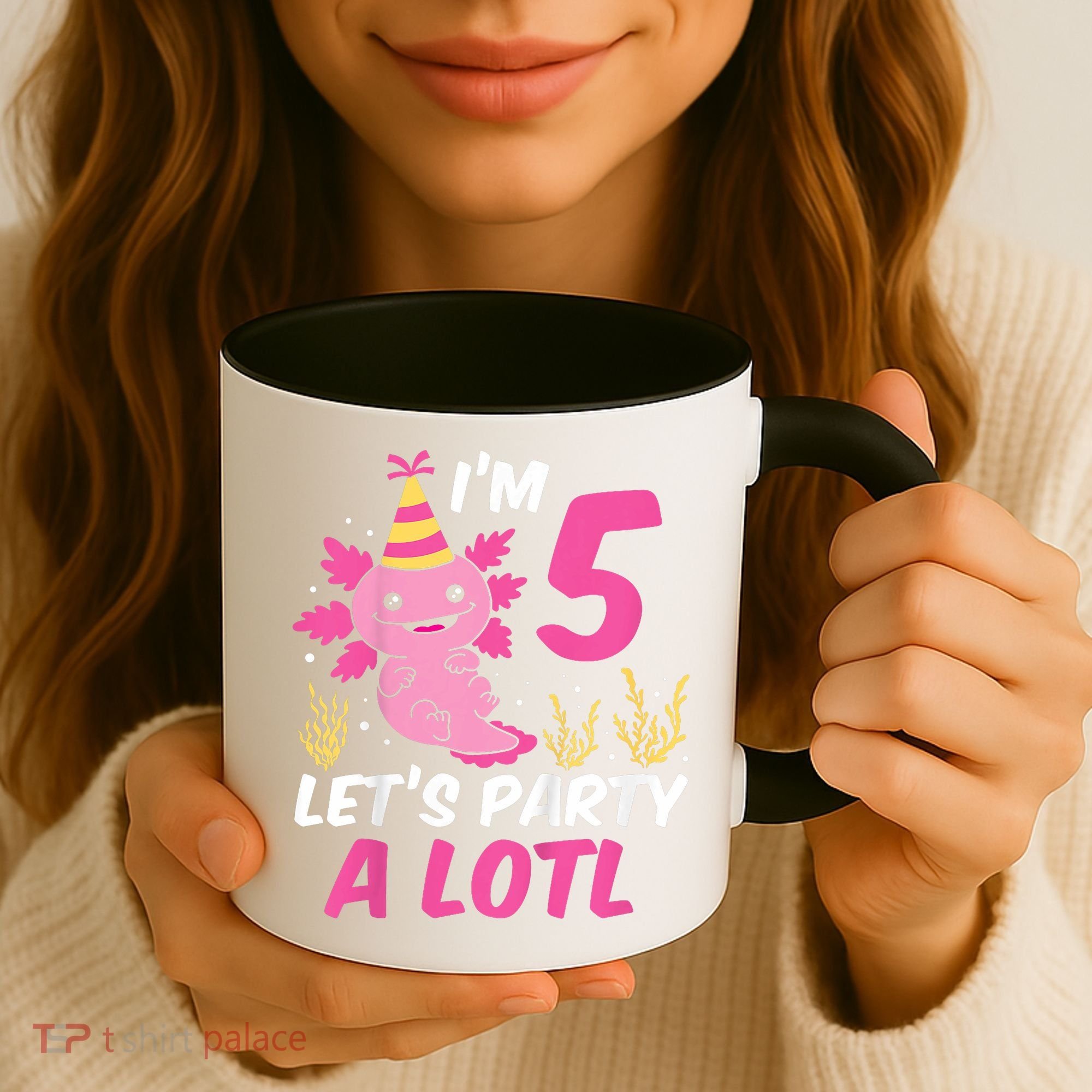 I'm 5 Let's Party A Lotl Axolotl 5th Birthday Axolotl Coffee Mug