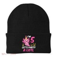 I'm 5 Let's Party A Lotl Axolotl 5th Birthday Axolotl Beanie thumb 0