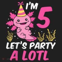 I'm 5 Let's Party A Lotl Axolotl 5th Birthday Axolotl Beanie thumb 2