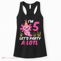 I'm 5 Let's Party A Lotl Axolotl 5th Birthday Axolotl Women's Tank Top thumb 0