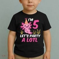I'm 5 Let's Party A Lotl Axolotl 5th Birthday Axolotl Toddler T-Shirt thumb 2