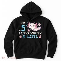 Im 5 Lets Party A Lotl Axolotl 5th Birthday Hoodie thumb 0