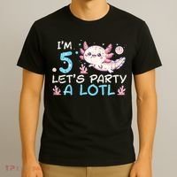 Im 5 Lets Party A Lotl Axolotl 5th Birthday T-Shirt thumb 3