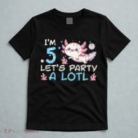 Im 5 Lets Party A Lotl Axolotl 5th Birthday T-Shirt thumb 5