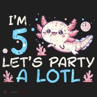 Im 5 Lets Party A Lotl Axolotl 5th Birthday Beanie thumb 2