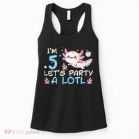 Im 5 Lets Party A Lotl Axolotl 5th Birthday Women's Tank Top thumb 0