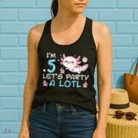 Im 5 Lets Party A Lotl Axolotl 5th Birthday Women's Tank Top thumb 2