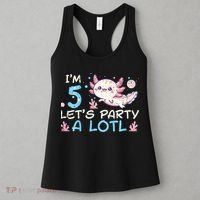 Im 5 Lets Party A Lotl Axolotl 5th Birthday Women's Tank Top thumb 3