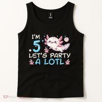 Im 5 Lets Party A Lotl Axolotl 5th Birthday Tank Top thumb 2