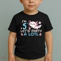 Im 5 Lets Party A Lotl Axolotl 5th Birthday Toddler T-Shirt thumb 2