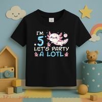 Im 5 Lets Party A Lotl Axolotl 5th Birthday Toddler T-Shirt thumb 3