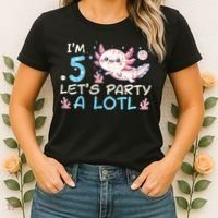 Im 5 Lets Party A Lotl Axolotl 5th Birthday Women's T-Shirt thumb 2