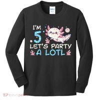 Im 5 Lets Party A Lotl Axolotl 5th Birthday Kids Long Sleeve Shirt thumb 0
