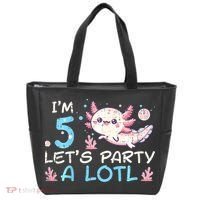 Im 5 Lets Party A Lotl Axolotl 5th Birthday Tote Bag thumb 0