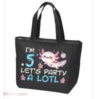 Im 5 Lets Party A Lotl Axolotl 5th Birthday Tote Bag thumb 3