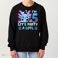 I'm 5 Let's Party A Lotl 5th Birthday Cute Axolotl Lovers Women's Sweatshirt thumb 0