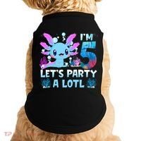 I'm 5 Let's Party A Lotl 5th Birthday Cute Axolotl Lovers Doggie Tank thumb 0
