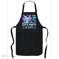 I'm 5 Let's Party A Lotl 5th Birthday Cute Axolotl Lovers Apron thumb 0