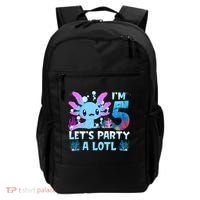 I'm 5 Let's Party A Lotl 5th Birthday Cute Axolotl Lovers Backpack thumb 0