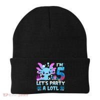 I'm 5 Let's Party A Lotl 5th Birthday Cute Axolotl Lovers Beanie thumb 0