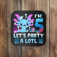I'm 5 Let's Party A Lotl 5th Birthday Cute Axolotl Lovers Coaster thumb 0
