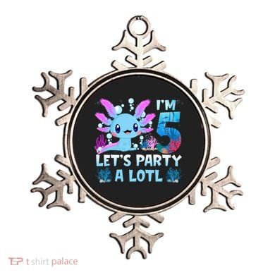 I'm 5 Let's Party A Lotl 5th Birthday Cute Axolotl Lovers Ornament
