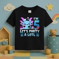I'm 5 Let's Party A Lotl 5th Birthday Cute Axolotl Lovers Toddler T-Shirt thumb 3