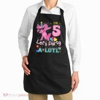 I'm 5 Let's Party A Lotl 5th Birthday Cute Axolotl Lovers Apron thumb 2