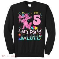 I'm 5 Let's Party A Lotl 5th Birthday Cute Axolotl Lovers Sweatshirt thumb 0