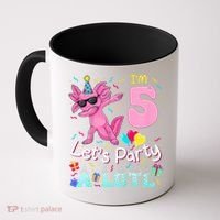 I'm 5 Let's Party A Lotl 5th Birthday Cute Axolotl Lovers Coffee Mug thumb 0