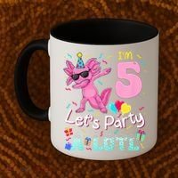 I'm 5 Let's Party A Lotl 5th Birthday Cute Axolotl Lovers Coffee Mug thumb 2